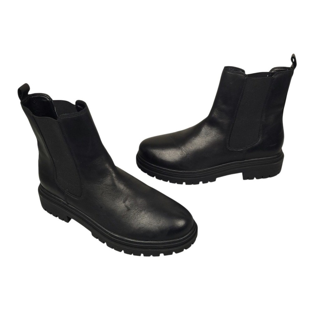 Talbots Tish Black Leather Chelsea Boots Womens 9.5 Ankle Booties Preppy Classic